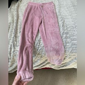 Never worn, pink fuzzy sweats